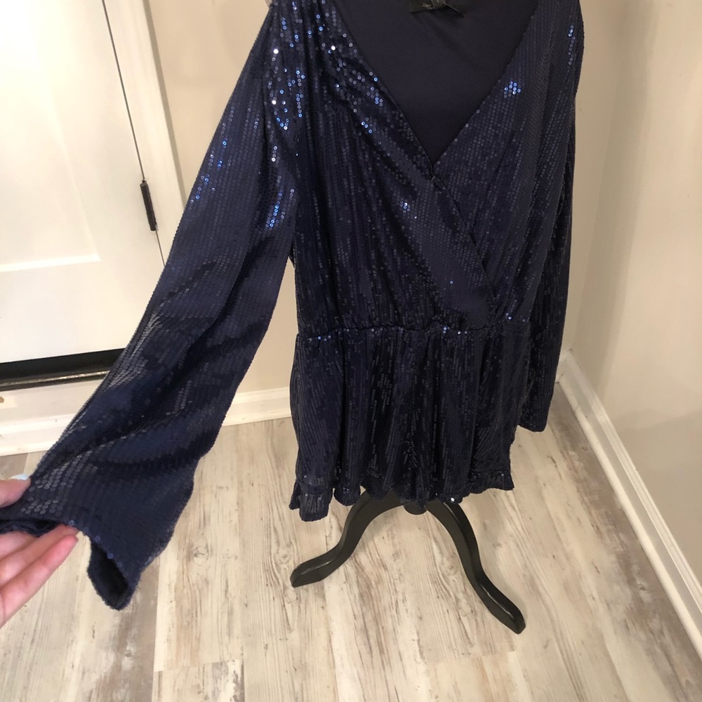 Sequined blue romper